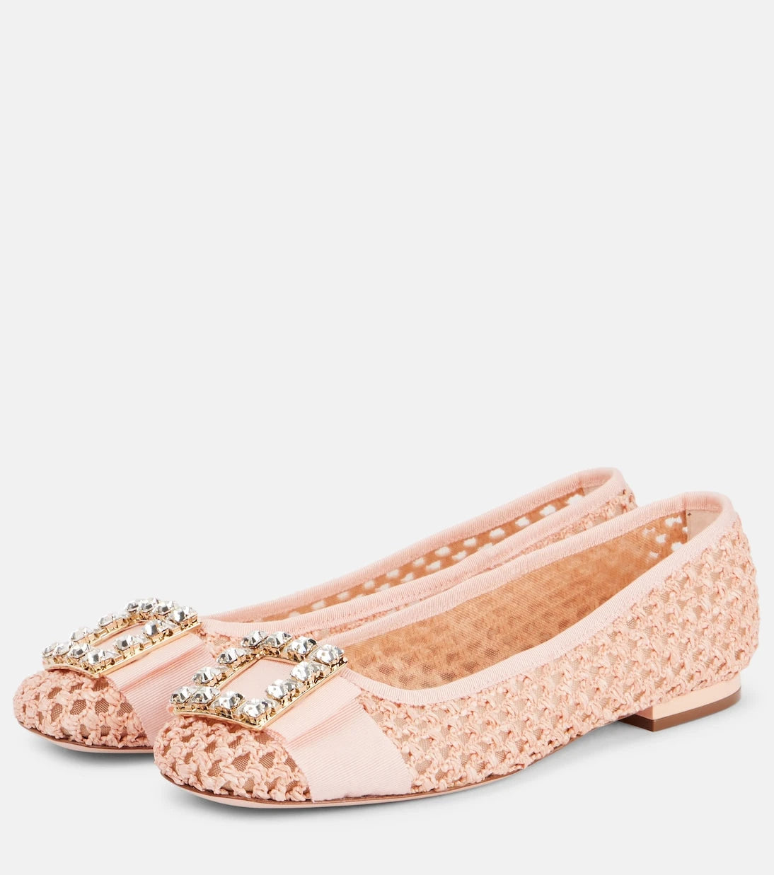 Roger Vivier - Tres Vivier embellished raffia ballet flats