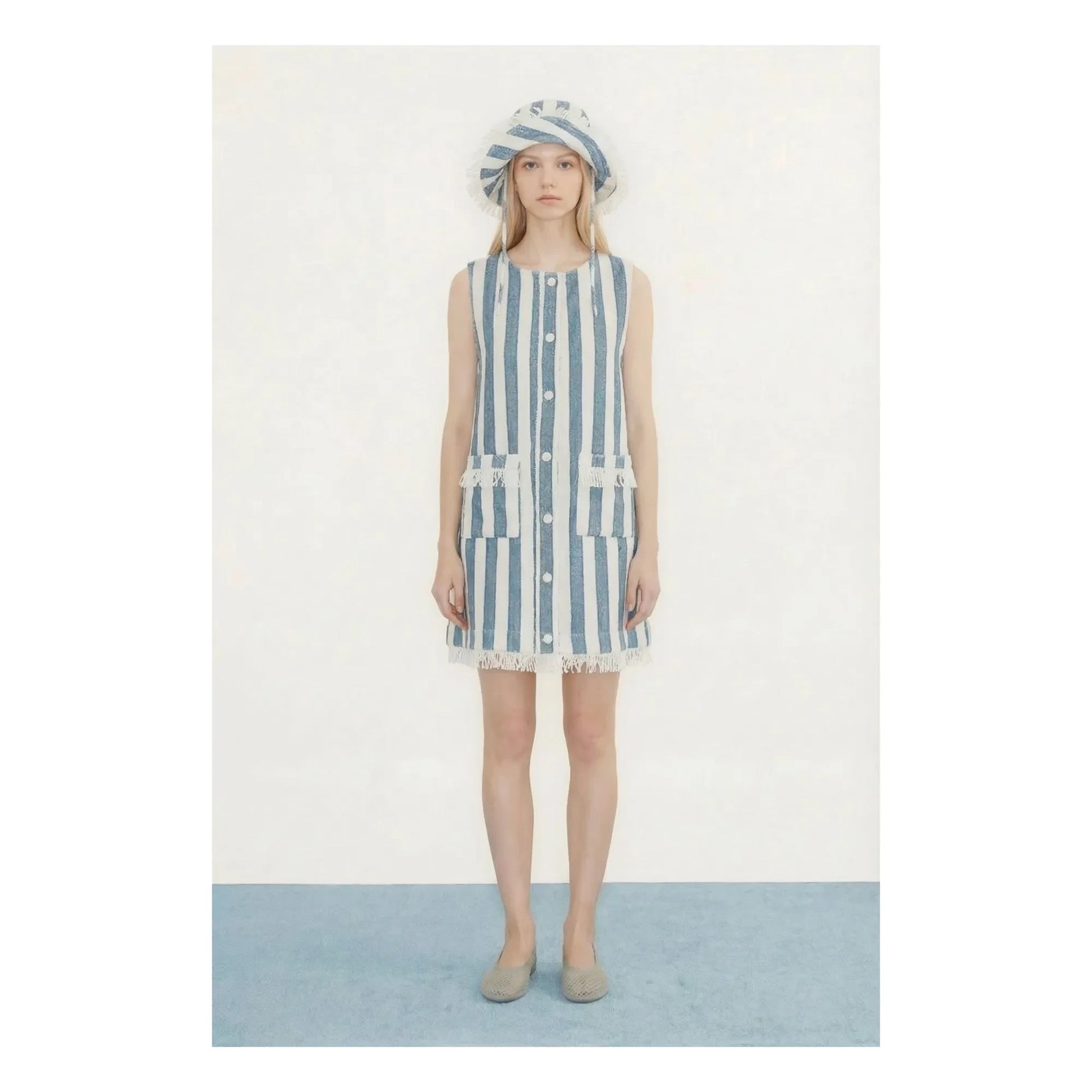 The Tiny Big Sister - Bob Cotton Stripes | Blue