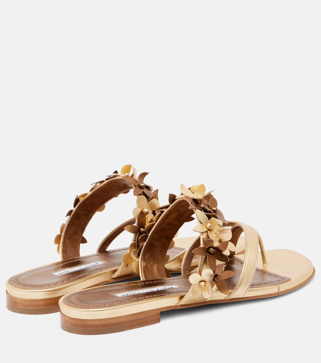 Manolo Blahnik - Fiosa metallic leather sandals