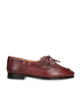 Bally Burgundy Leather Pathy Boat Shoes