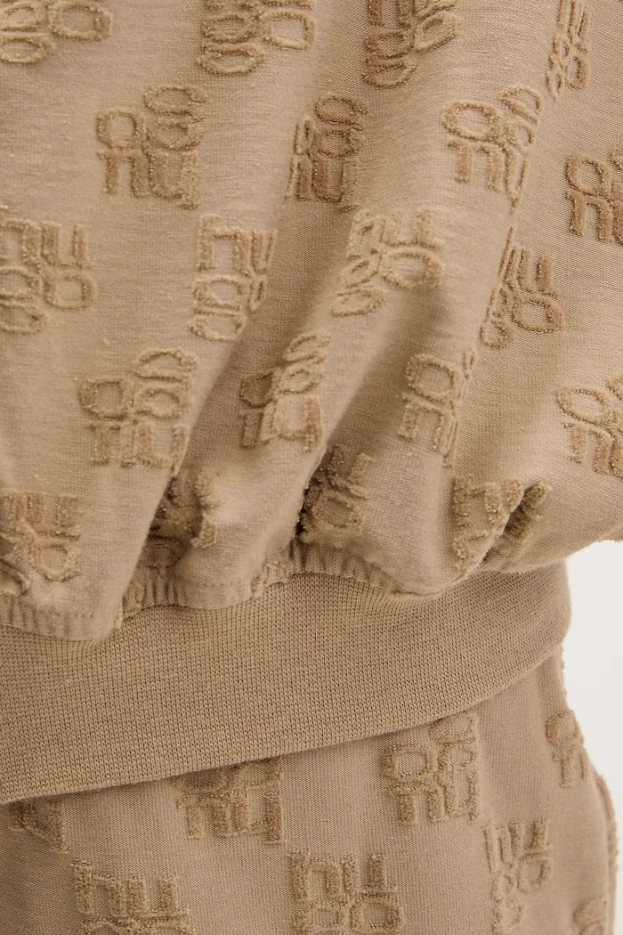 HUGO kadın pamuklu ev tipi sweatshirt TERRYMONOGRAM_JACKET