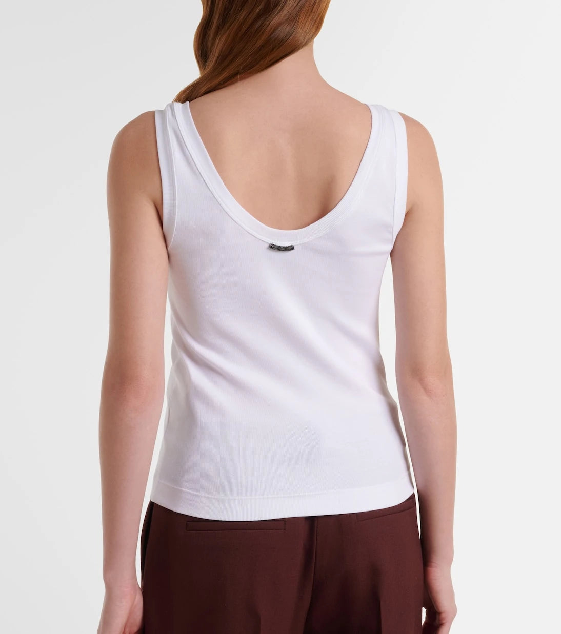 Brunello Cucinelli - Monili cotton-blend tank top