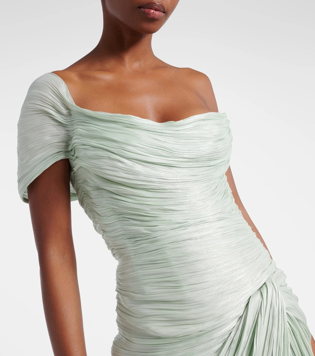 Marmar Halim - Draped off-shoulder corset gown