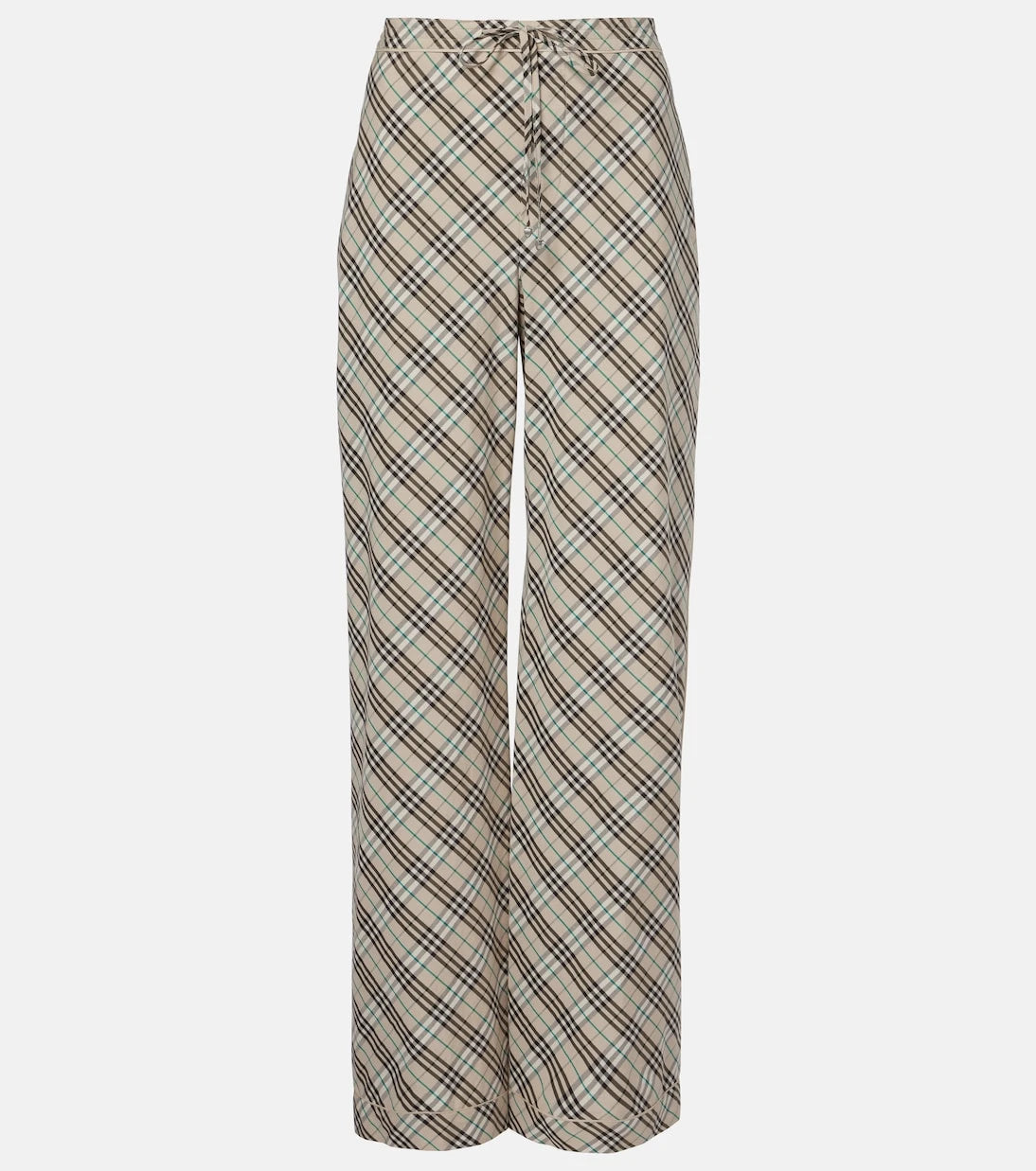 Burberry - Burberry Check cotton wide-leg pants