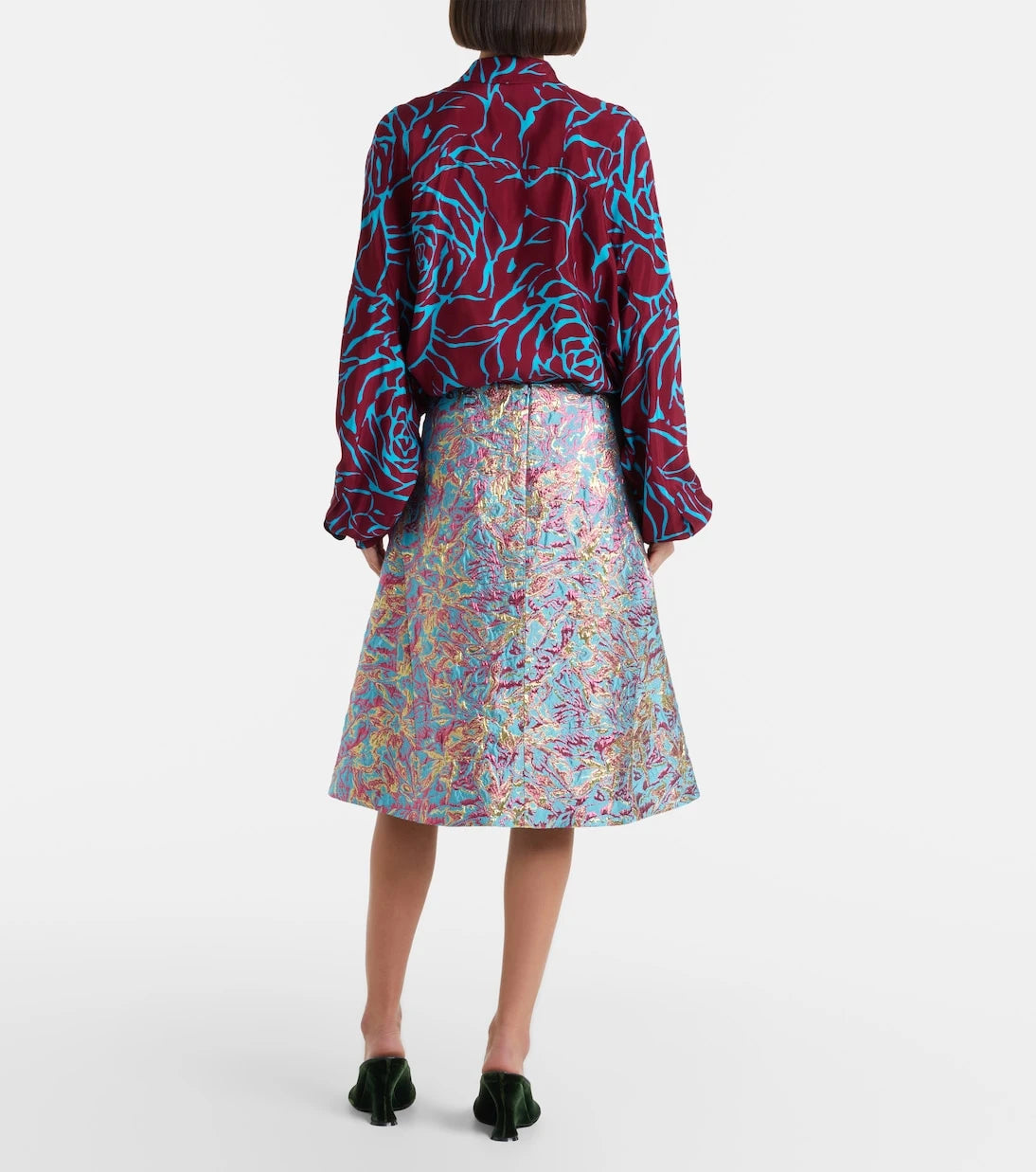 Dries Van Noten - Brocade midi skirt