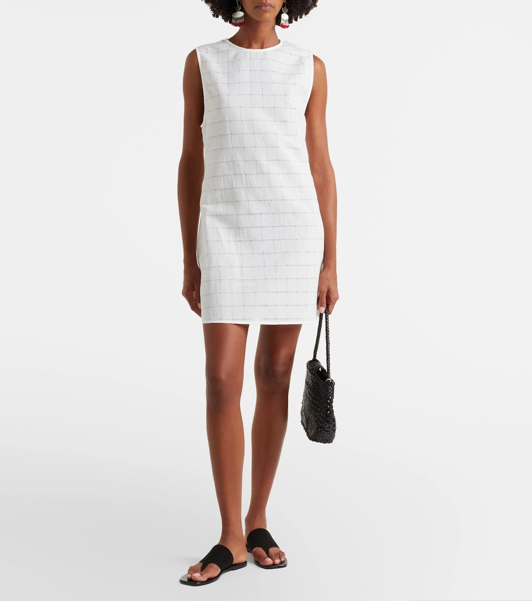 Asceno - Sintra checked linen and cotton minidress