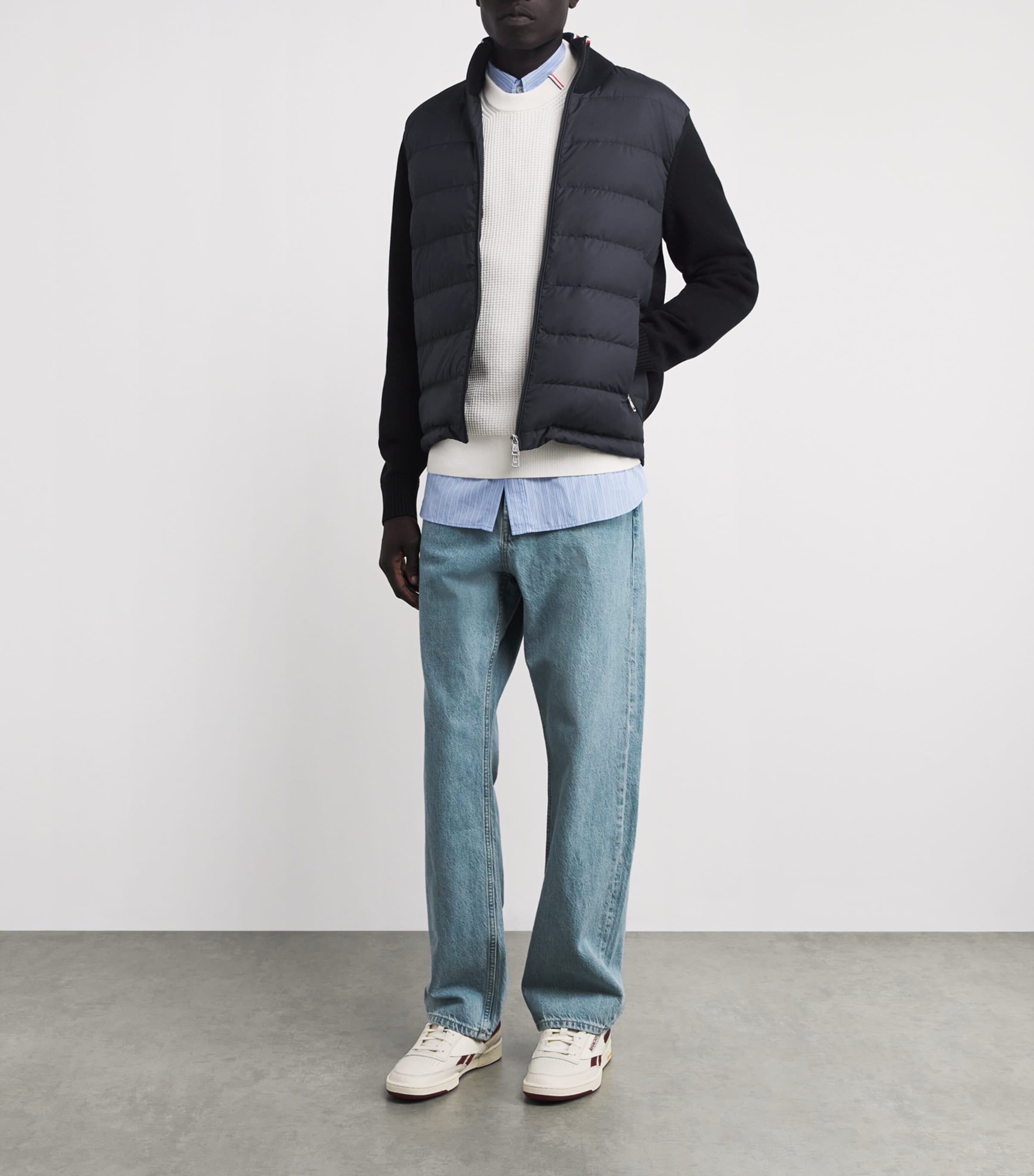 Moncler Black Cotton Down-Front Cardigan