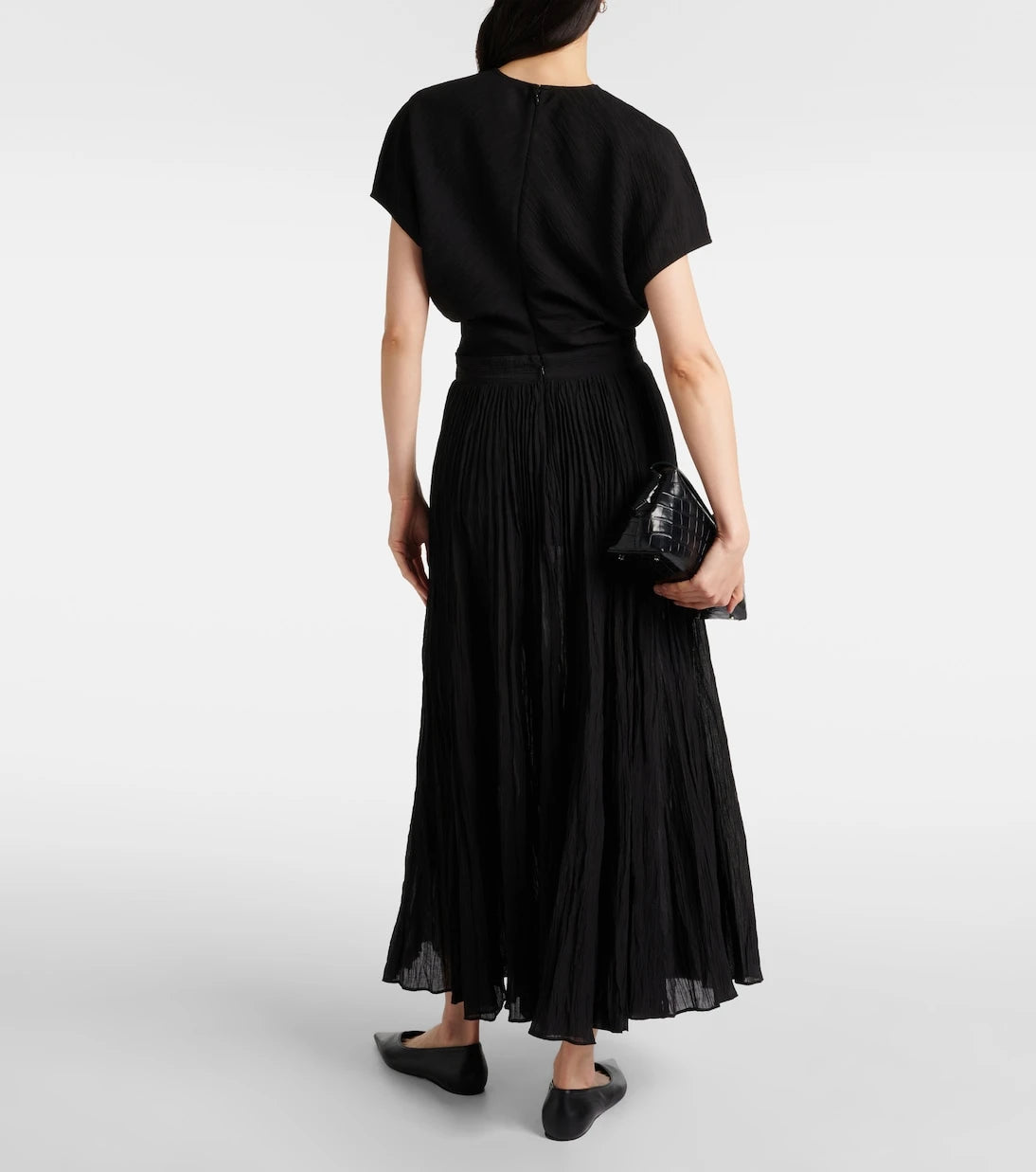 Toteme - Plissé cotton-blend maxi skirt