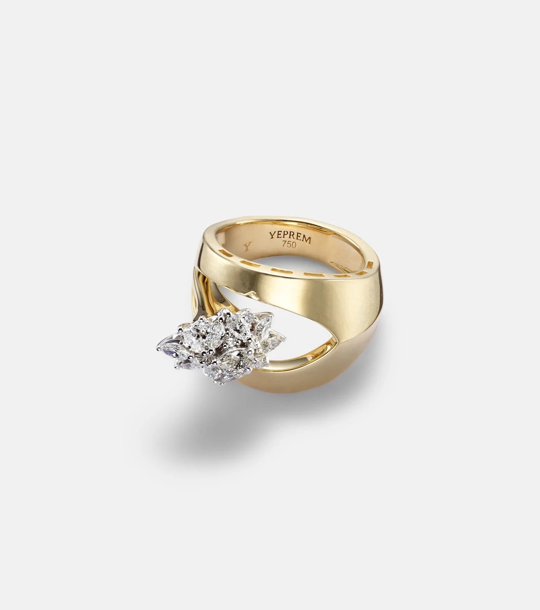 Yeprem - Golden Strada 18kt gold ring with diamonds