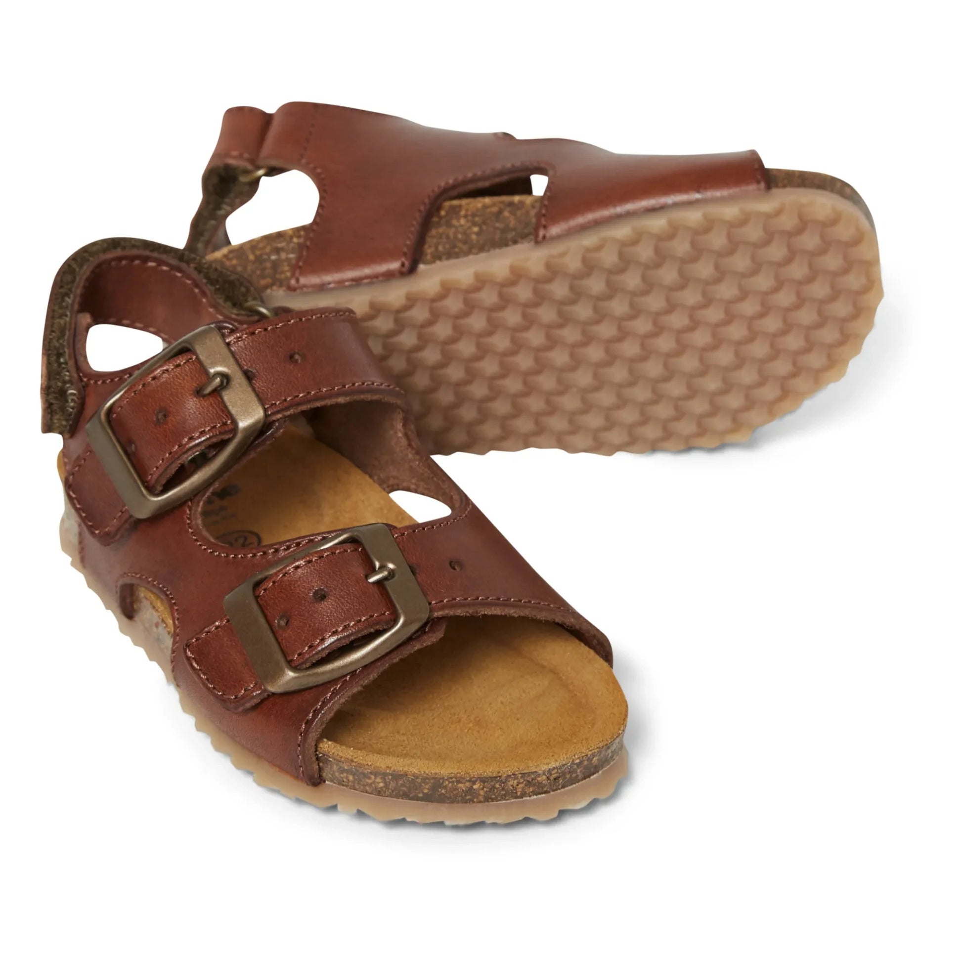 Pèpè - Two Con Me - Double Buckle Sandals | Cognac