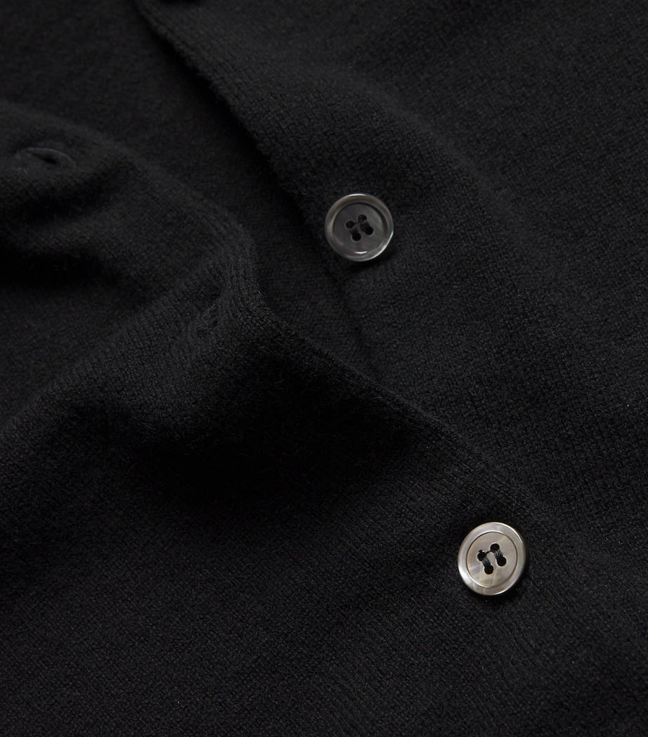 Black Cashmere Crew-Neck Cardigan