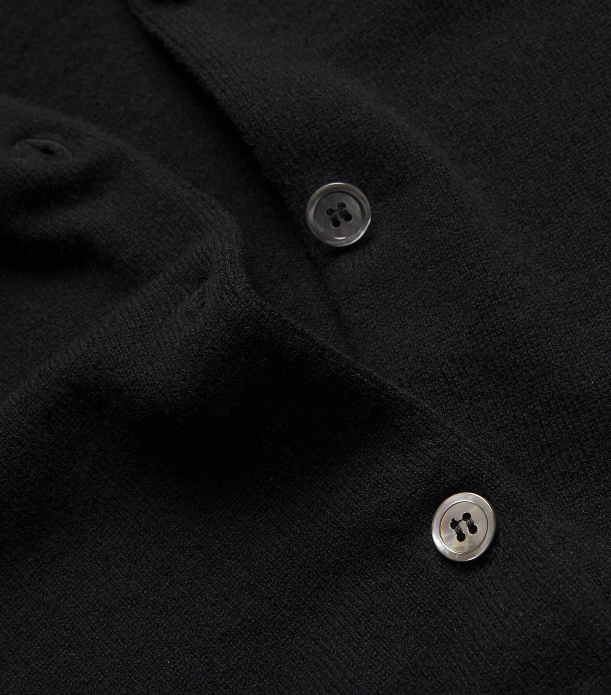 Black Cashmere Crew-Neck Cardigan