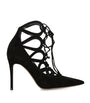 Gianvito Rossi Black Suede Tie-Up Pumps 95