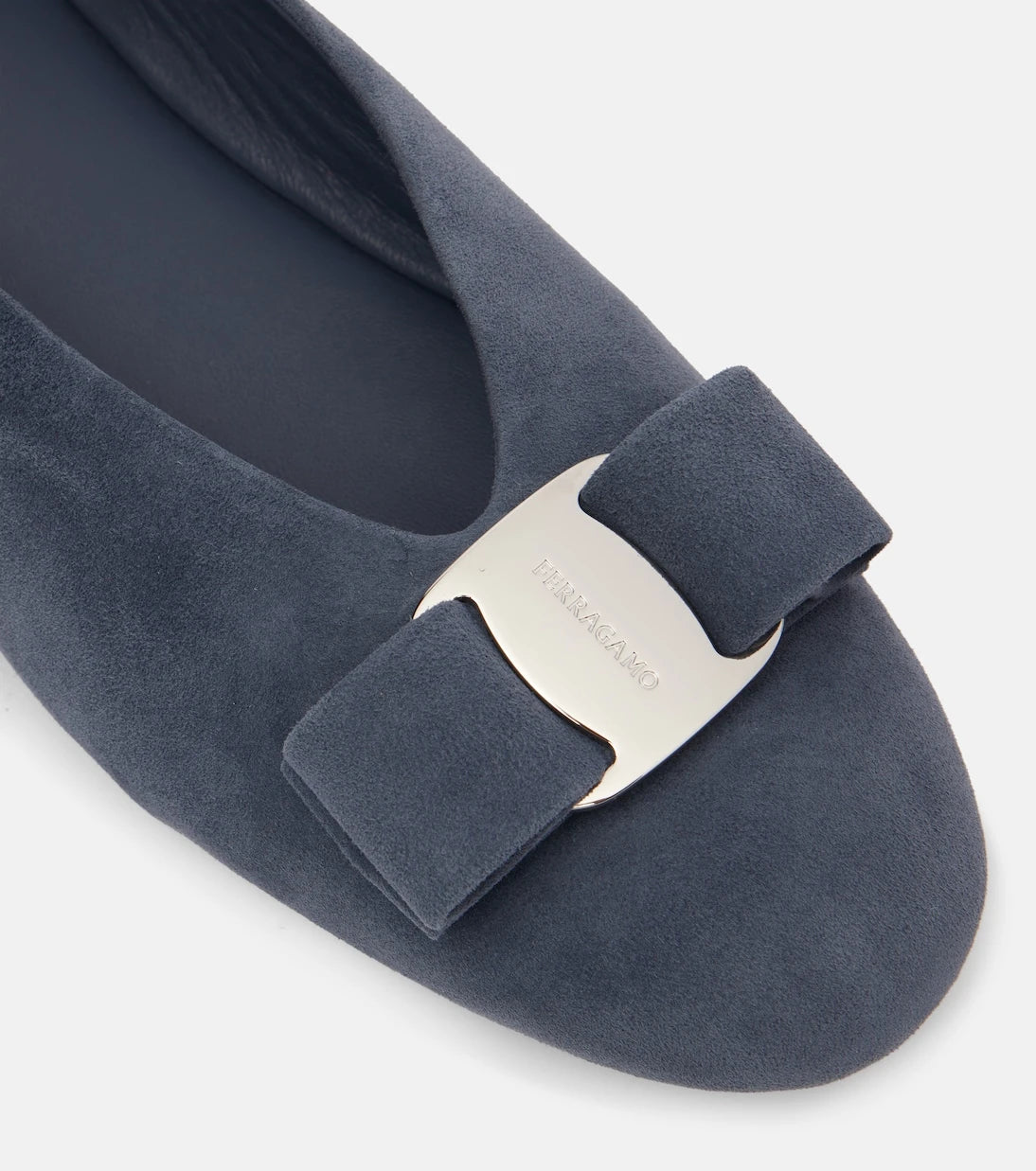 Ferragamo - Vanna bow-detail suede ballet flats