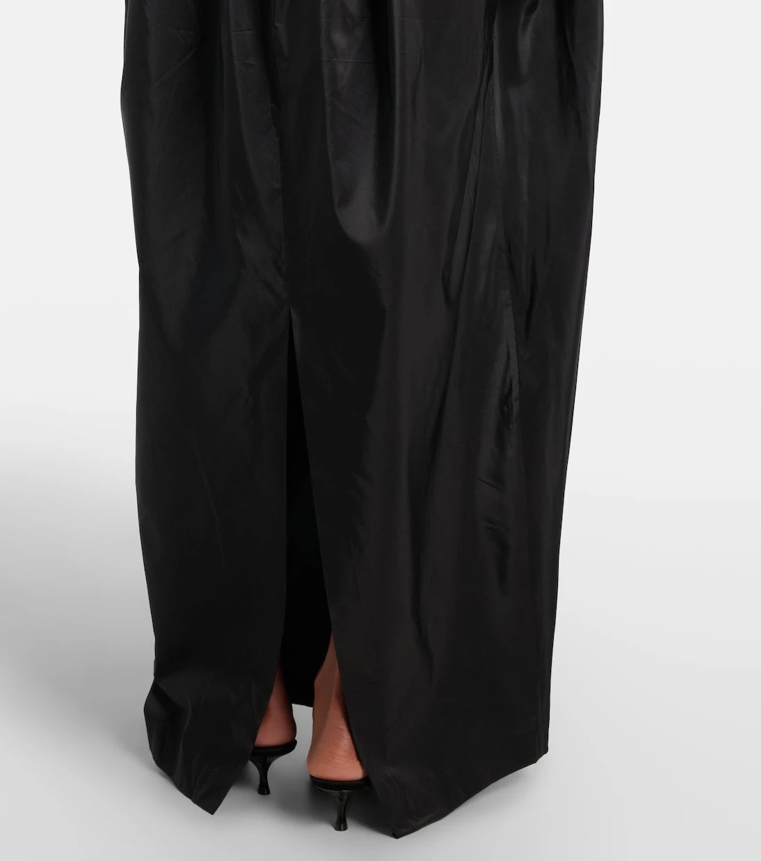 Rotate - Gathered satin taffeta maxi dress
