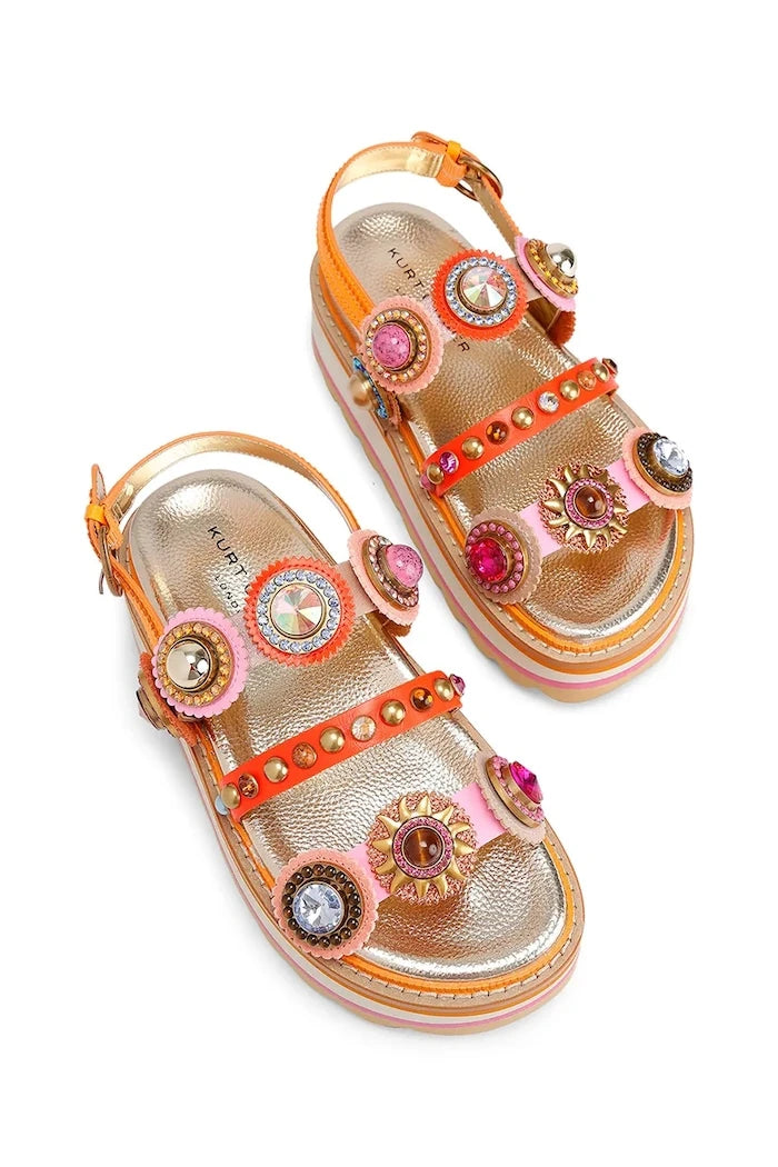 Kurt Geiger London Octavia Sling Flatform Kadın Deri Platform Sandalet