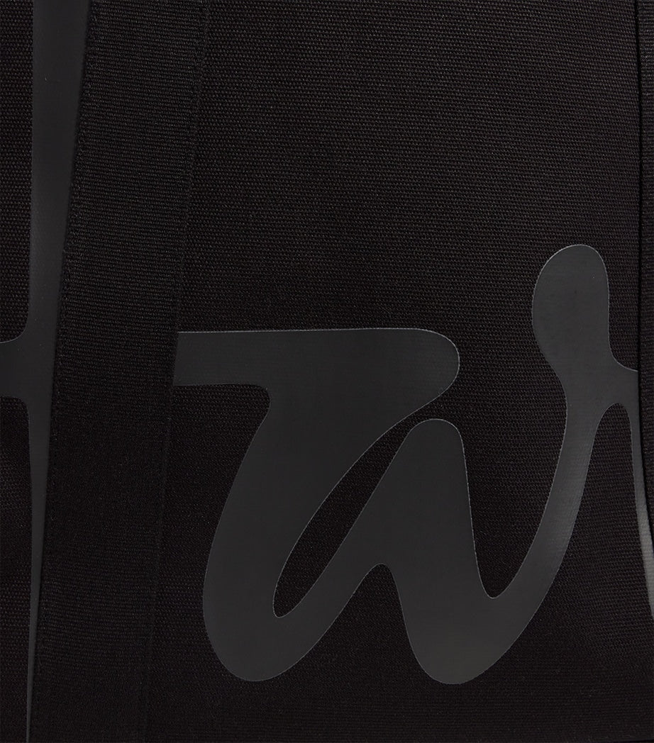 Black Medium Cotton Logo Tote Bag