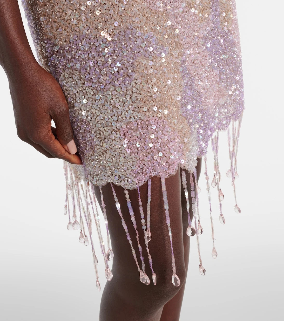 Clio Peppiatt - Fringed sequined minidress