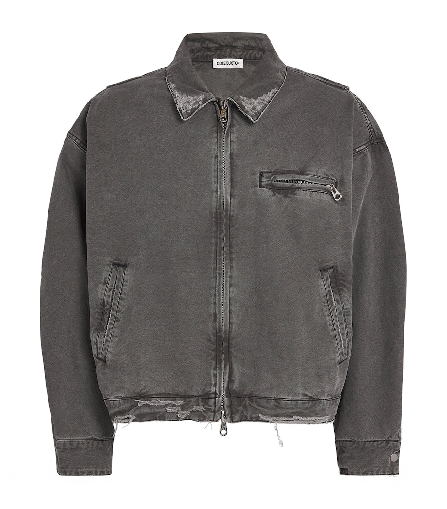 Distressed Trucker Jacket 000 BLACK