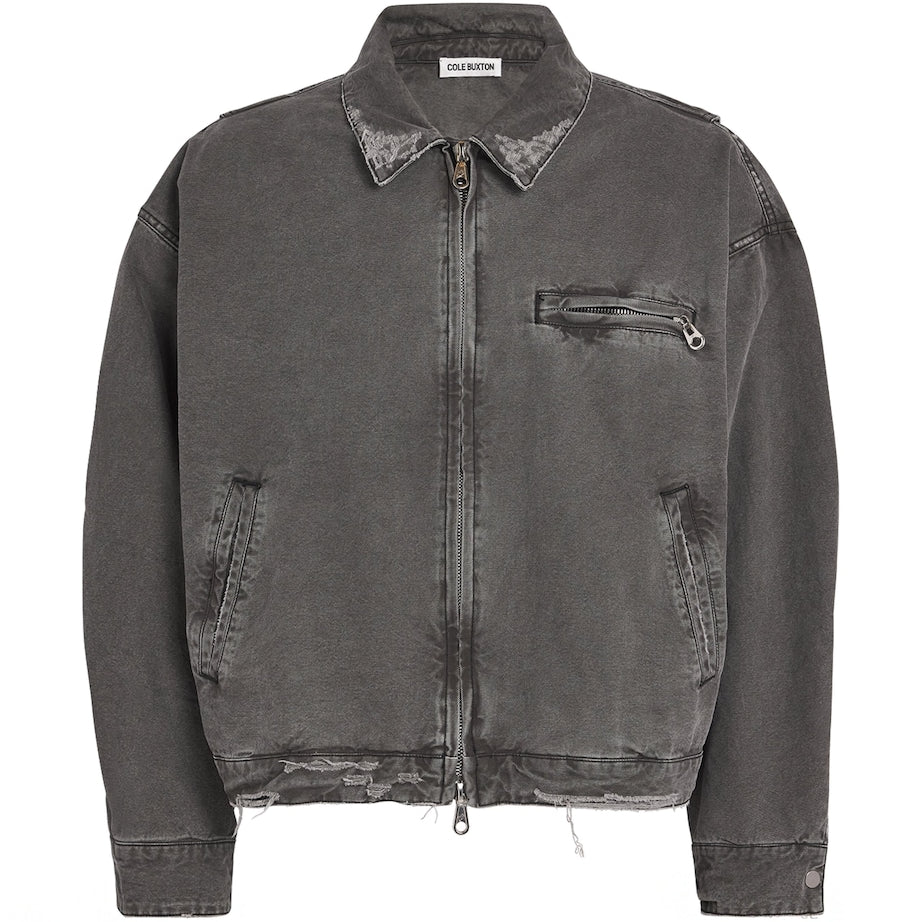 Distressed Trucker Jacket 000 BLACK