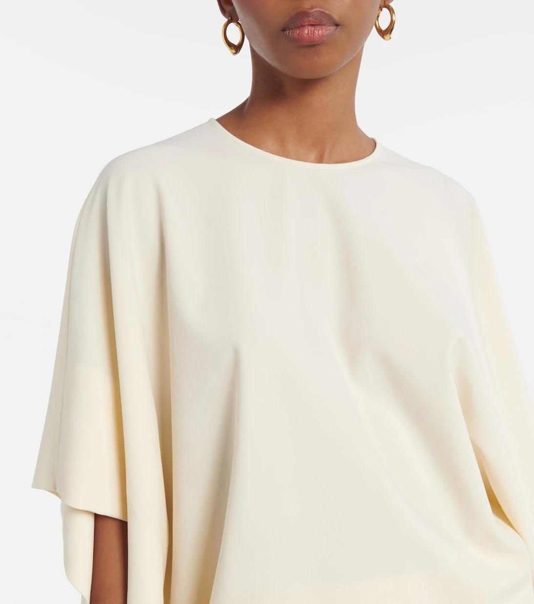 Fforme - Tenley draped wool-blend crêpe top
