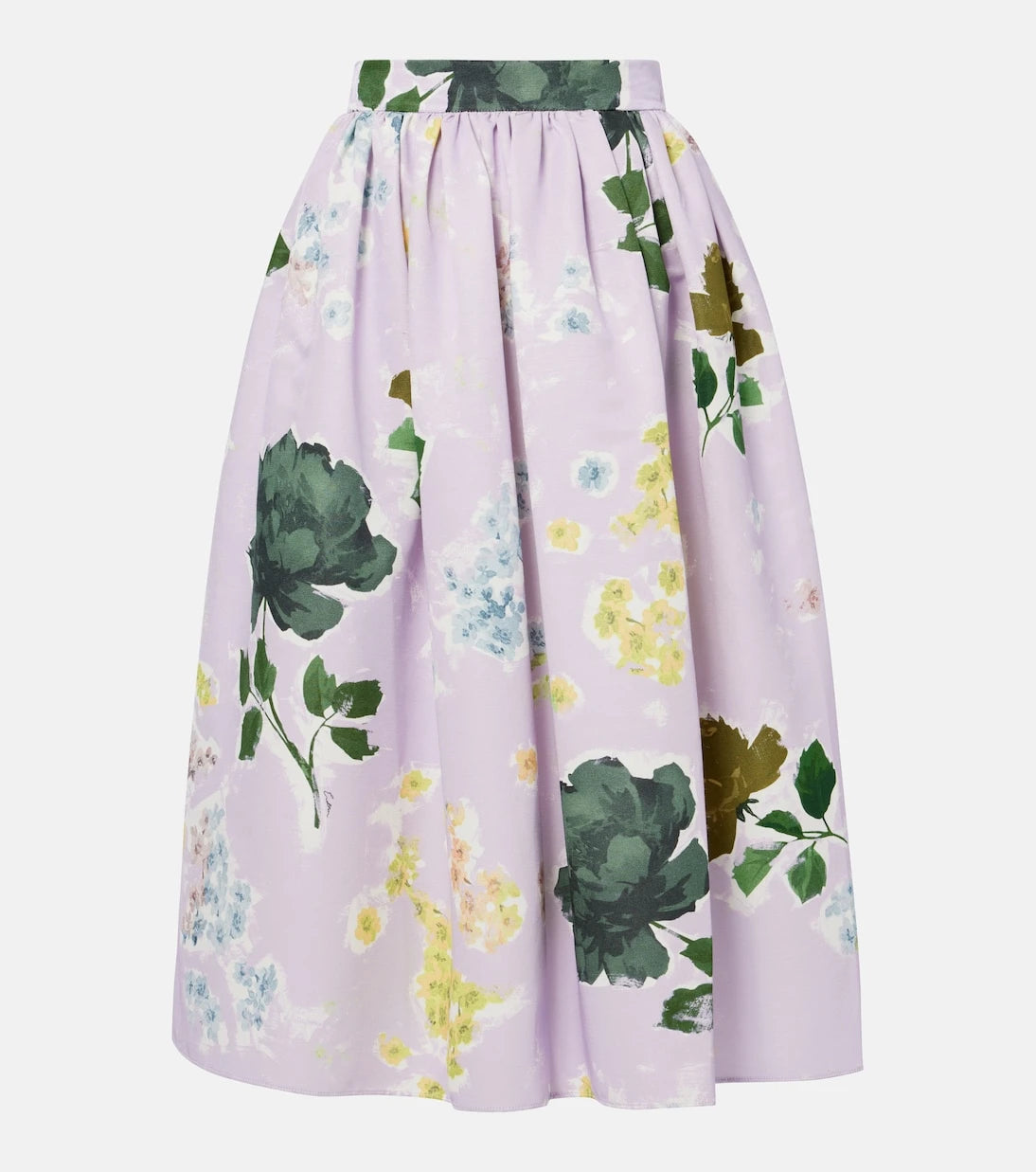 Erdem - Floral cotton-blend midi skirt