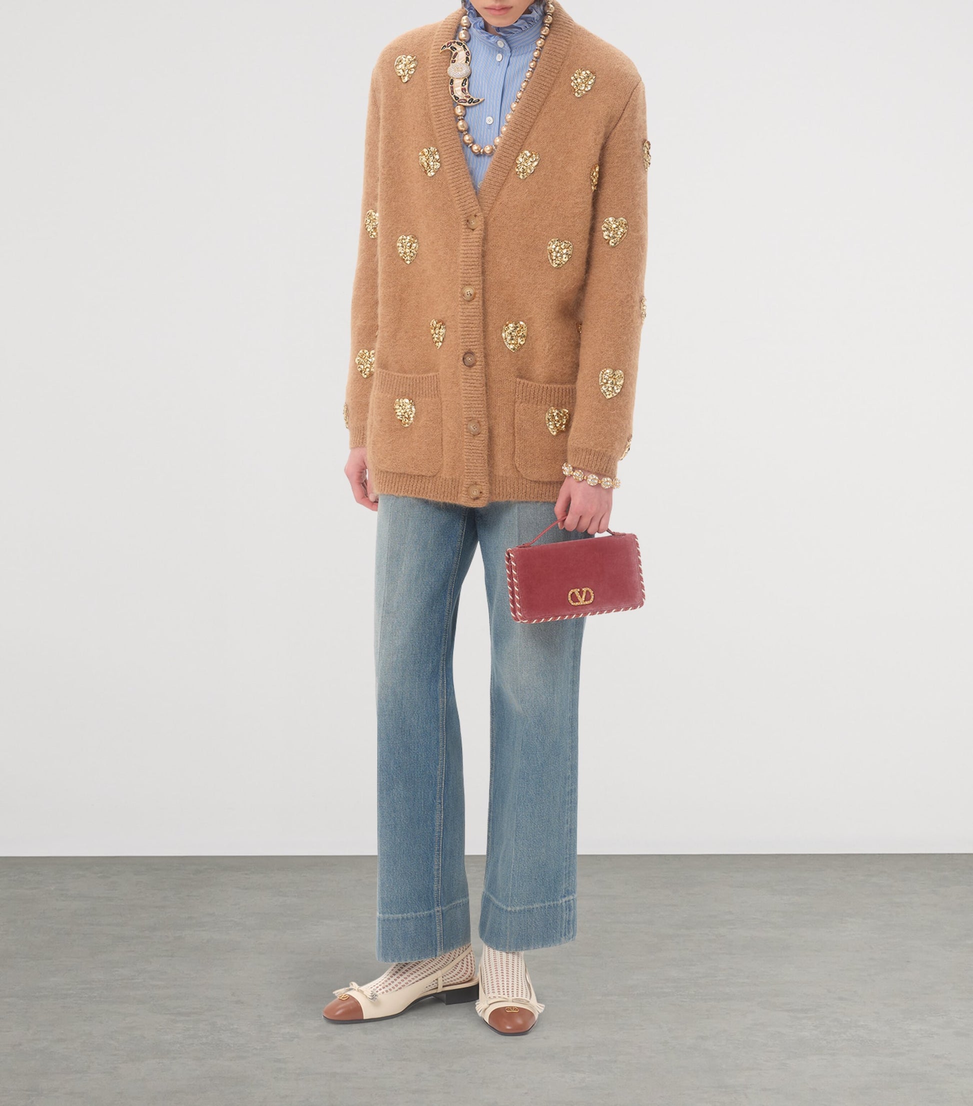 Pink VLogo Signature Wallet with Strap