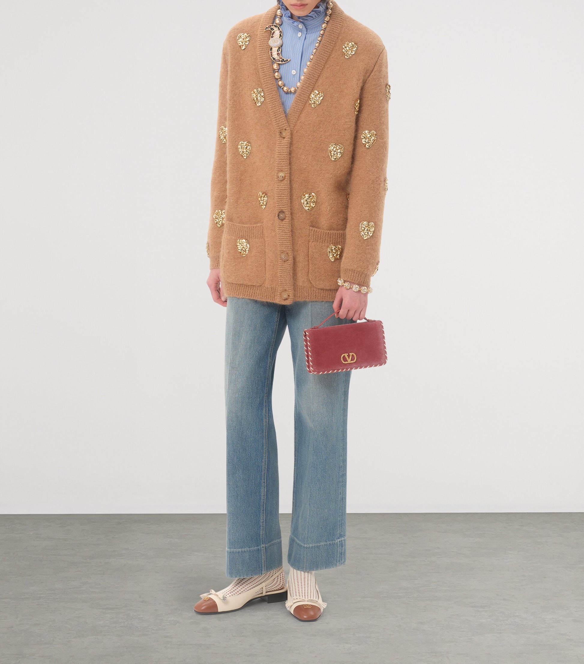 Valentino Garavani Pink VLogo Signature Wallet with Strap