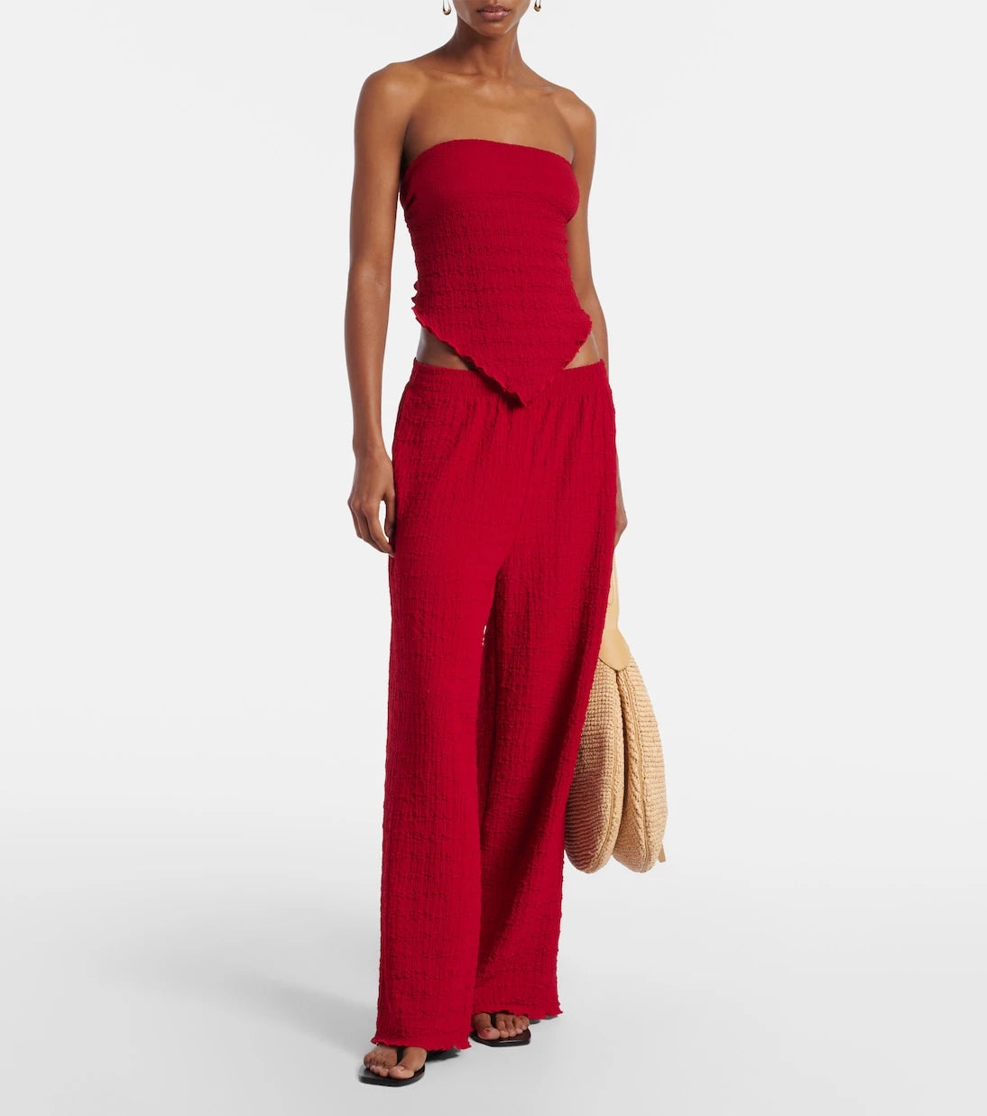 Jade Swim - Mika seersucker wide-leg pants