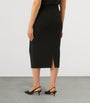 Black Cady Pencil Midi Skirt