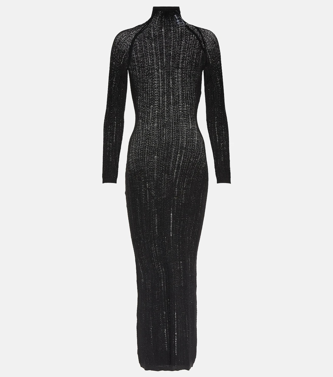 Alaïa - Distressed wool-blend midi dress