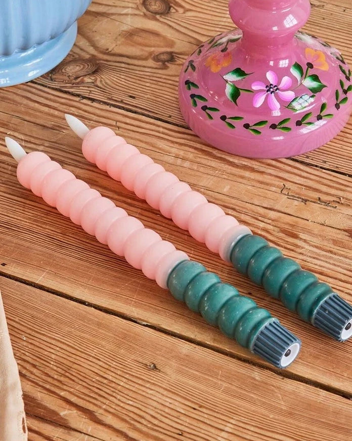 Rice Soft Pink LED Mum Seti (2 adet)