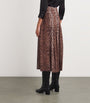 Brown Silk Georgia Midi Skirt