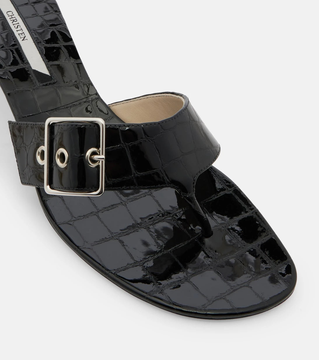 Christen - Helix patent leather thong sandals
