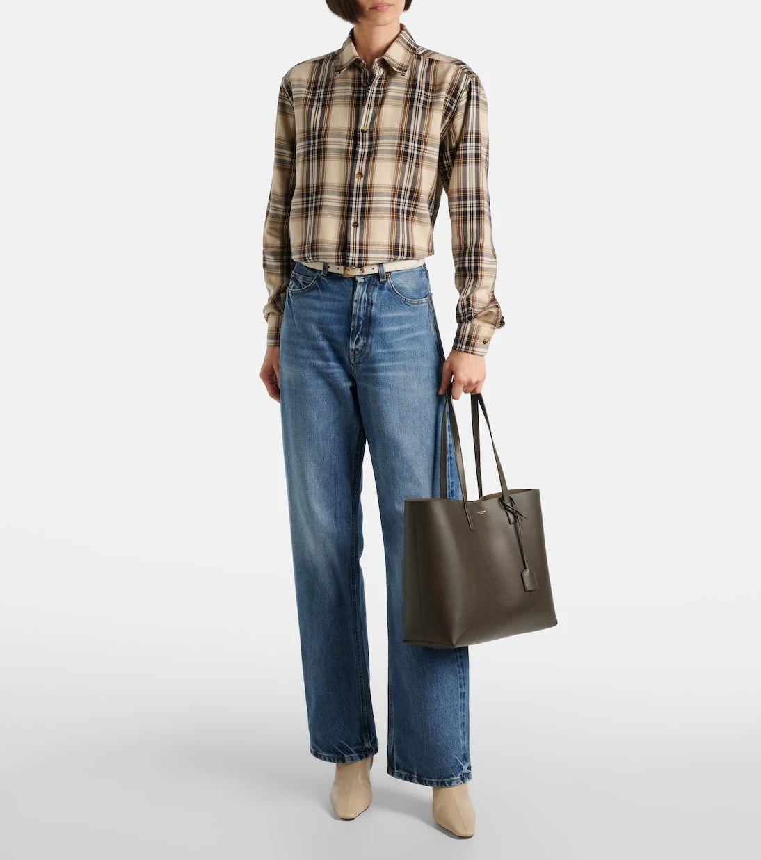 Saint Laurent - Shopping Large leather tote bag