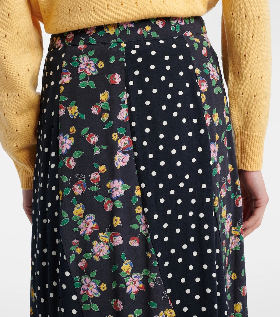 Rixo - Gracella paneled midi skirt