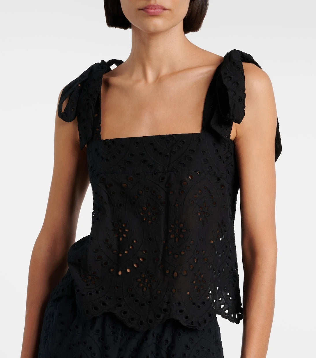 Poupette St Barth - Noa broderie anglaise cotton top