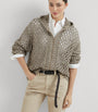 Brunello Cucinelli Brown Dazzling Netted Hooded Cardigan