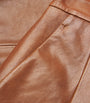 Brown Lambskin Midi Skirt
