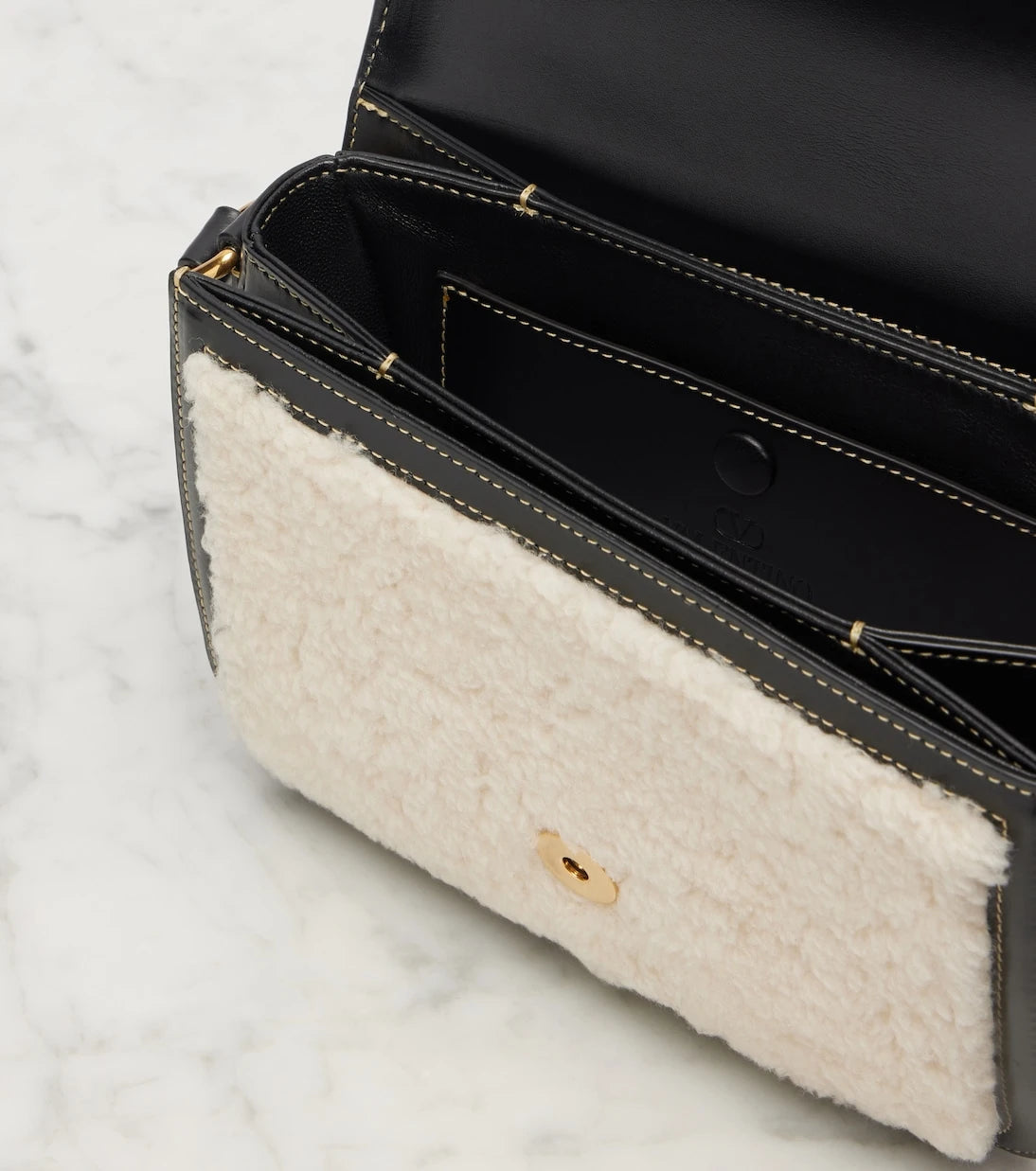 Valentino Garavani - 9TO5 shearling and leather shoulder bag