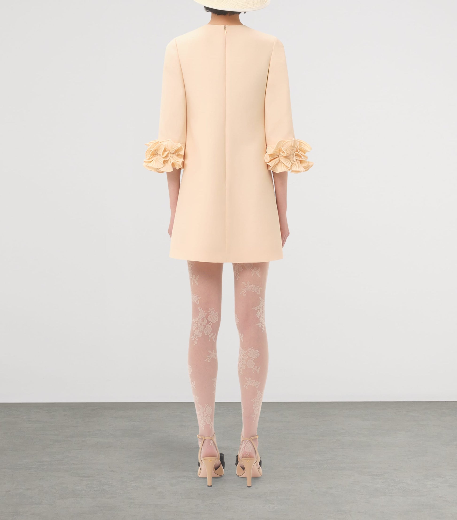 Valentino Nude Crepe Couture Mini Dress