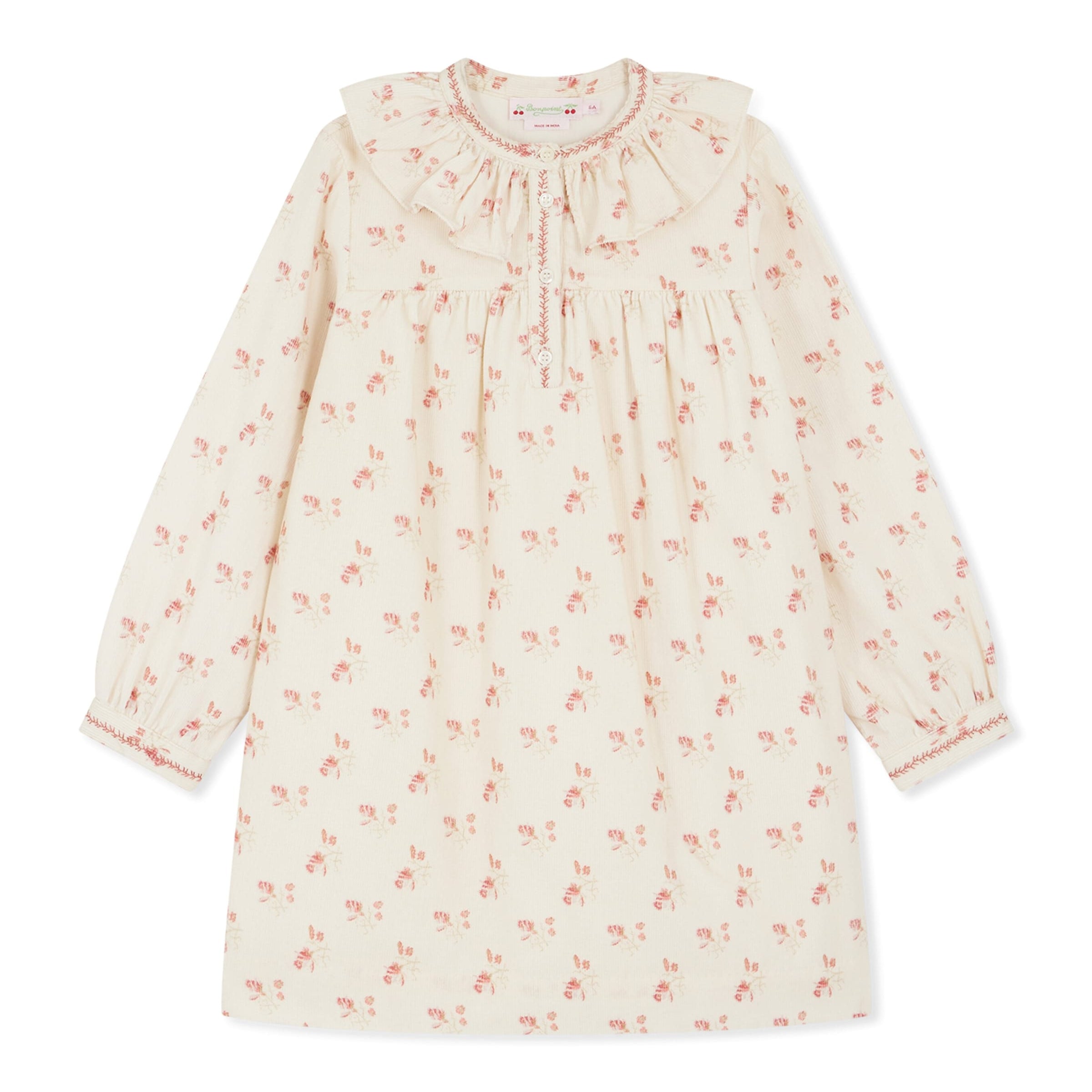 Bonpoint Pink Corduroy Printed Dress (4-8 Years)