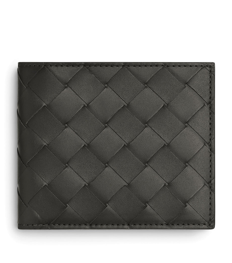 Bottega Veneta Black Leather Intrecciato Bifold Wallet