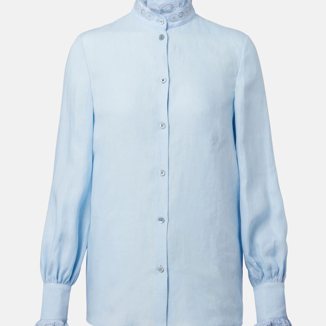 Valentino - Broderie anglaise linen blouse