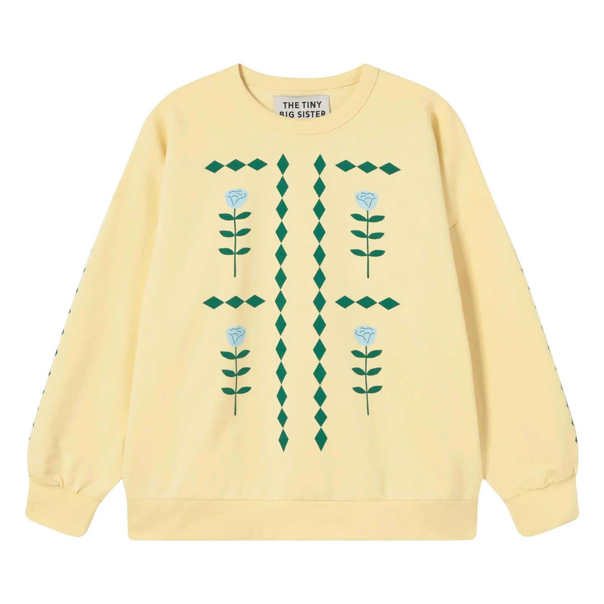 The Tiny Big Sister - Organic cotton flower sweatshirt | Yellow