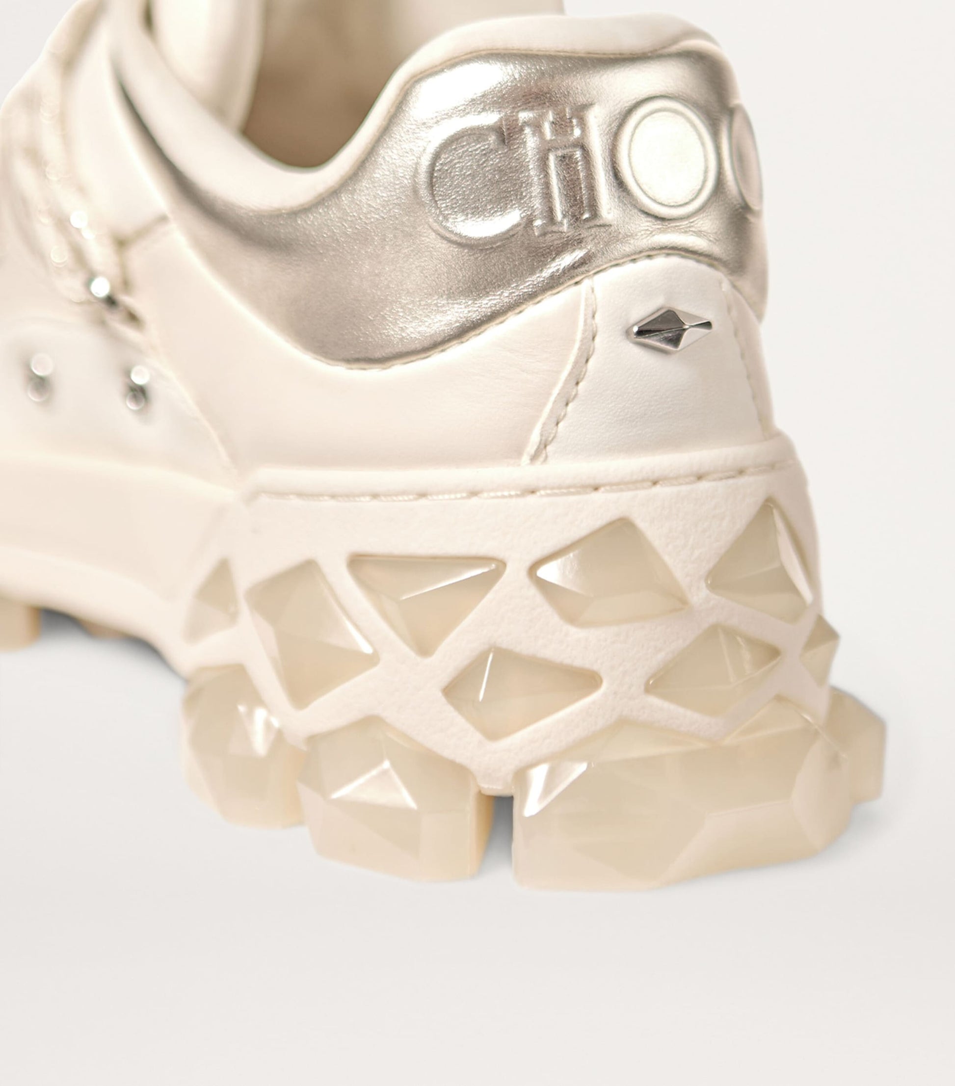 Jimmy Choo White Diamond X Leather Sneakers