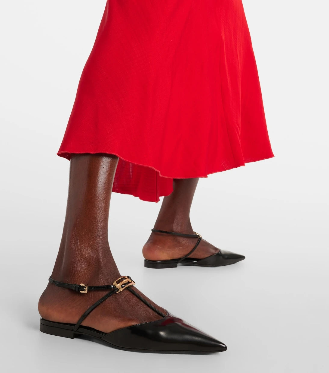 Victoria Beckham - B Buckle leather slingback flats