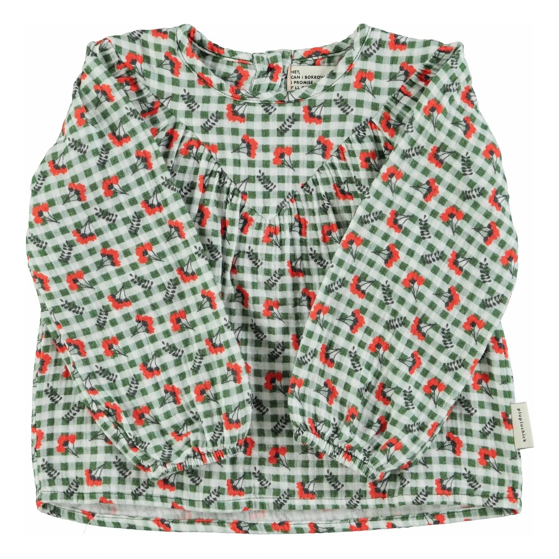 Piupiuchick - Blouse Carreaux Fleurs | Green