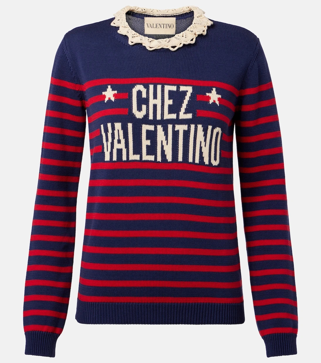 Valentino - Chez Valentino striped cotton sweater
