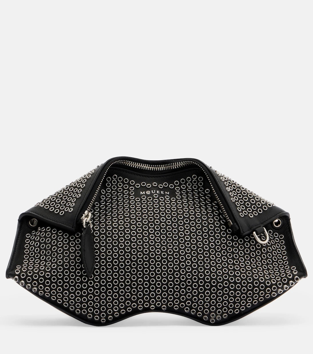 McQueen - Manta embellished leather clutch